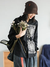 Vintage Ethnic Style Splicing Printed Shirt